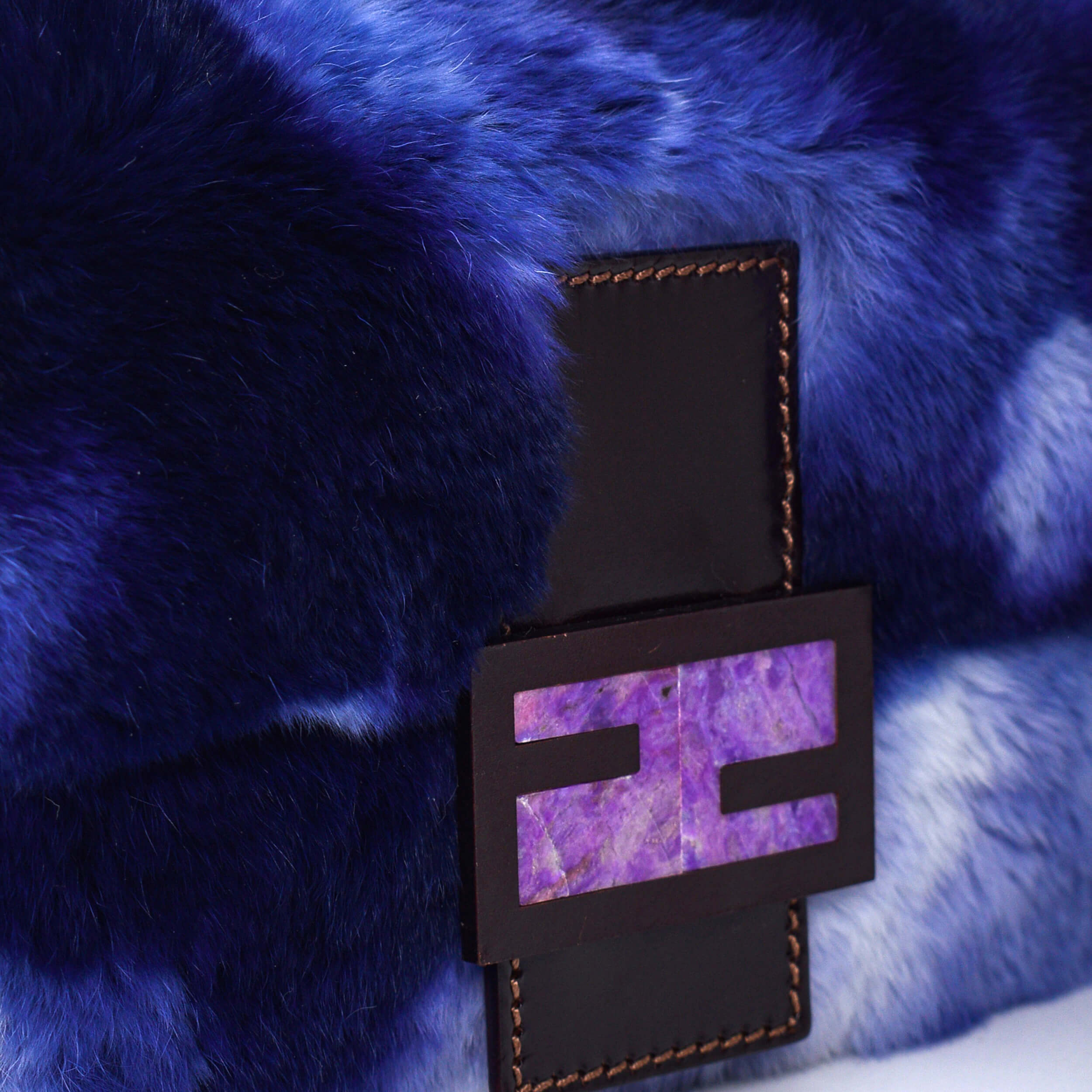 Fendi - Purple Fur FF Baguette Bag